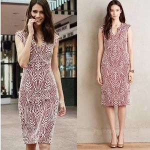 Anthropologie HD In Paris Picotage Sheath Dress 8